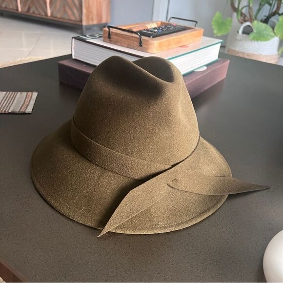 Frank Glive Olive 100% Wool Olive Green Fedora - Picture 4 of 6